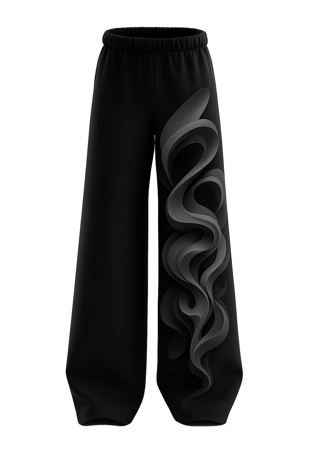 Black Smoke Wave Baggy Pants