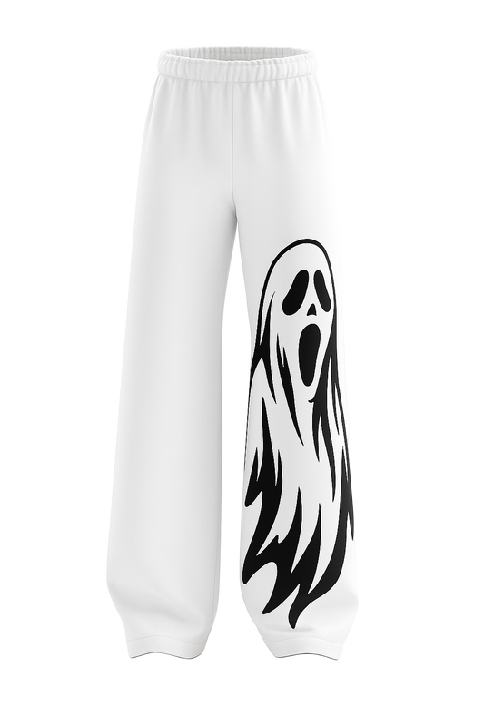 Ghost Fade White Baggy Pants