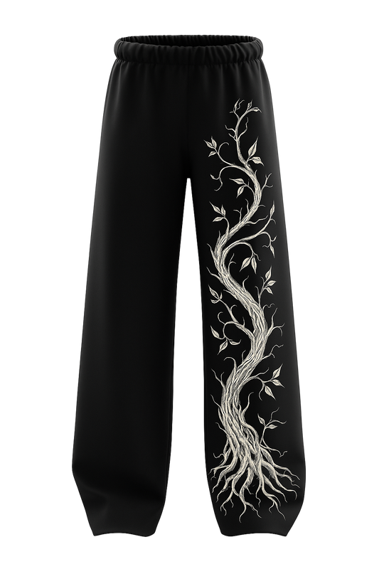 Black Rooted Vine Baggy Pants