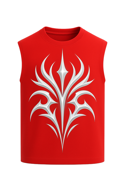 Silver Tribal Flame Vest
