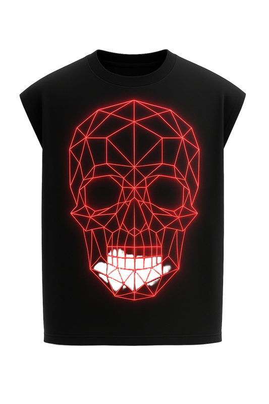 “Neon Grid Skull” Vest