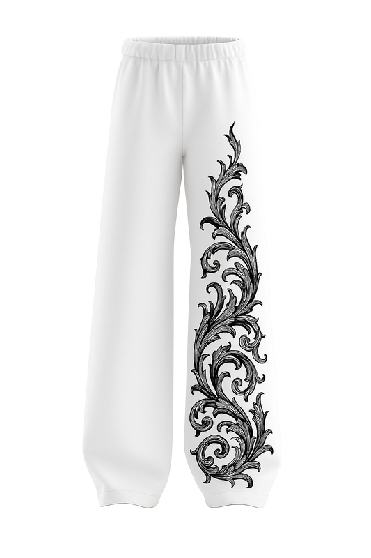 Royal Baroque White Baggy Pants